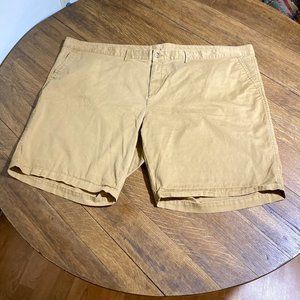 Old Navy Womens Beige Khaki Chino Mid Rise Everyday Shorts Size 30 Plus